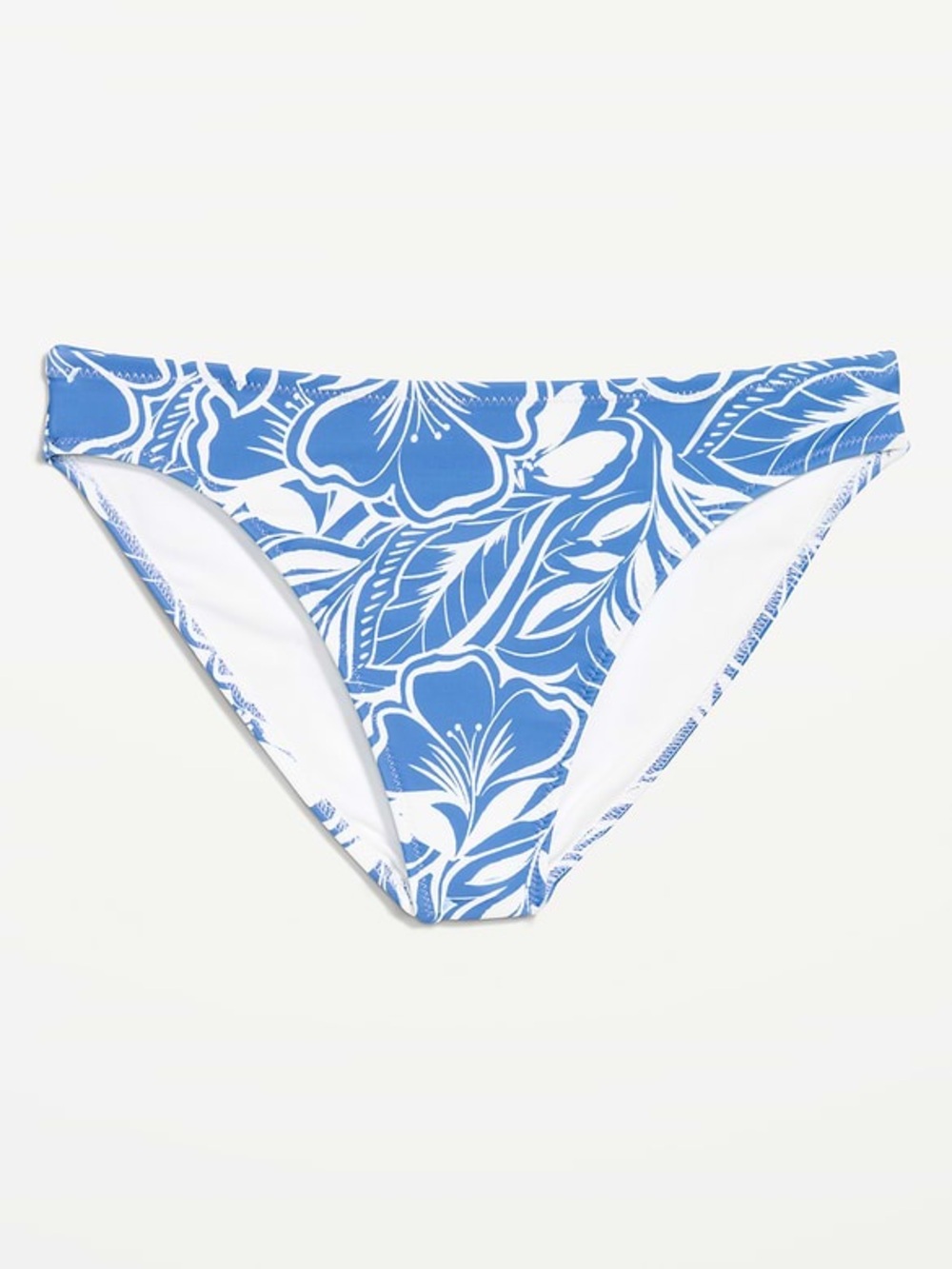 🆕 Blue Floral Mid-Rise Bikini Swim Bottoms Size XL